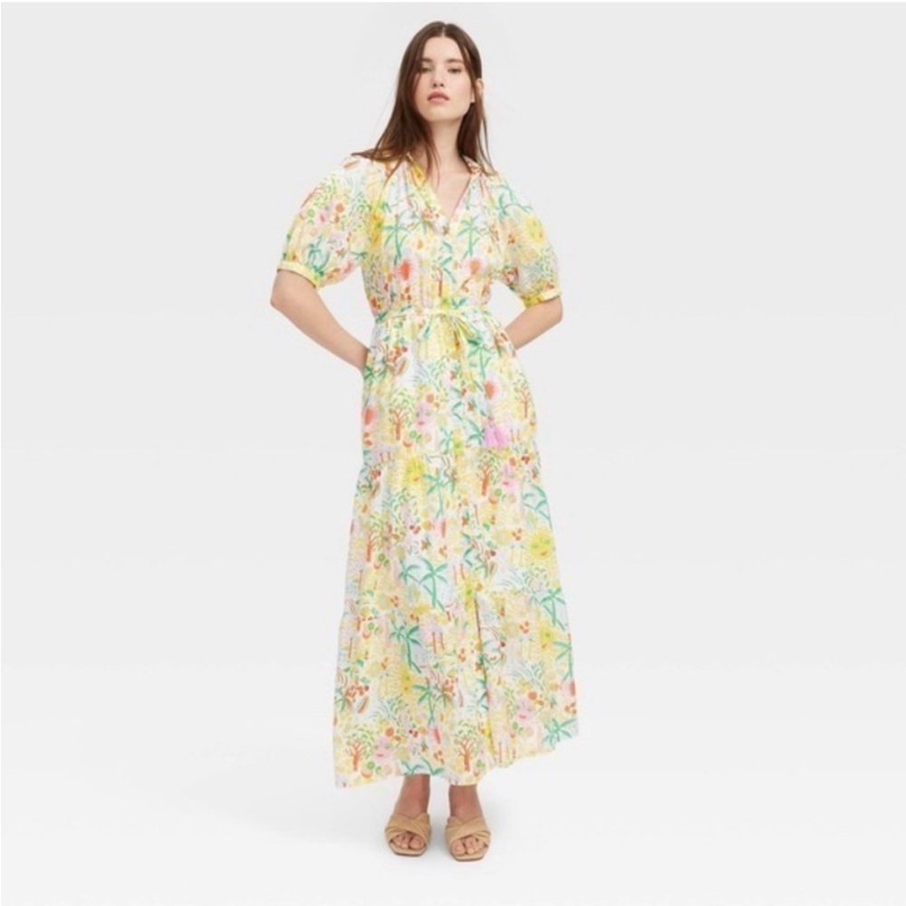 Roller Rabbit x Target Floral Tie-Waist Maxi Dress Size M